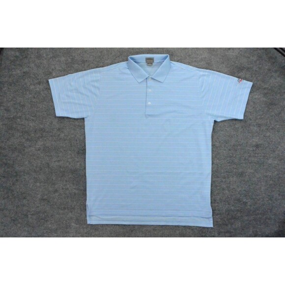 Fennec Polo Shirt Mens XL Blue Striped The Open 2015 Golf - Picture 2 of 9